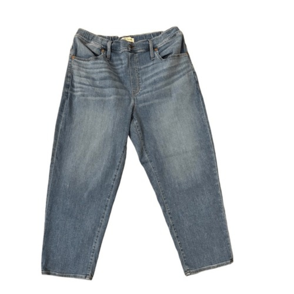 Madewell Pull-On Jeans in Keefe Wash Relaxed Fit Tapered Leg Size 33